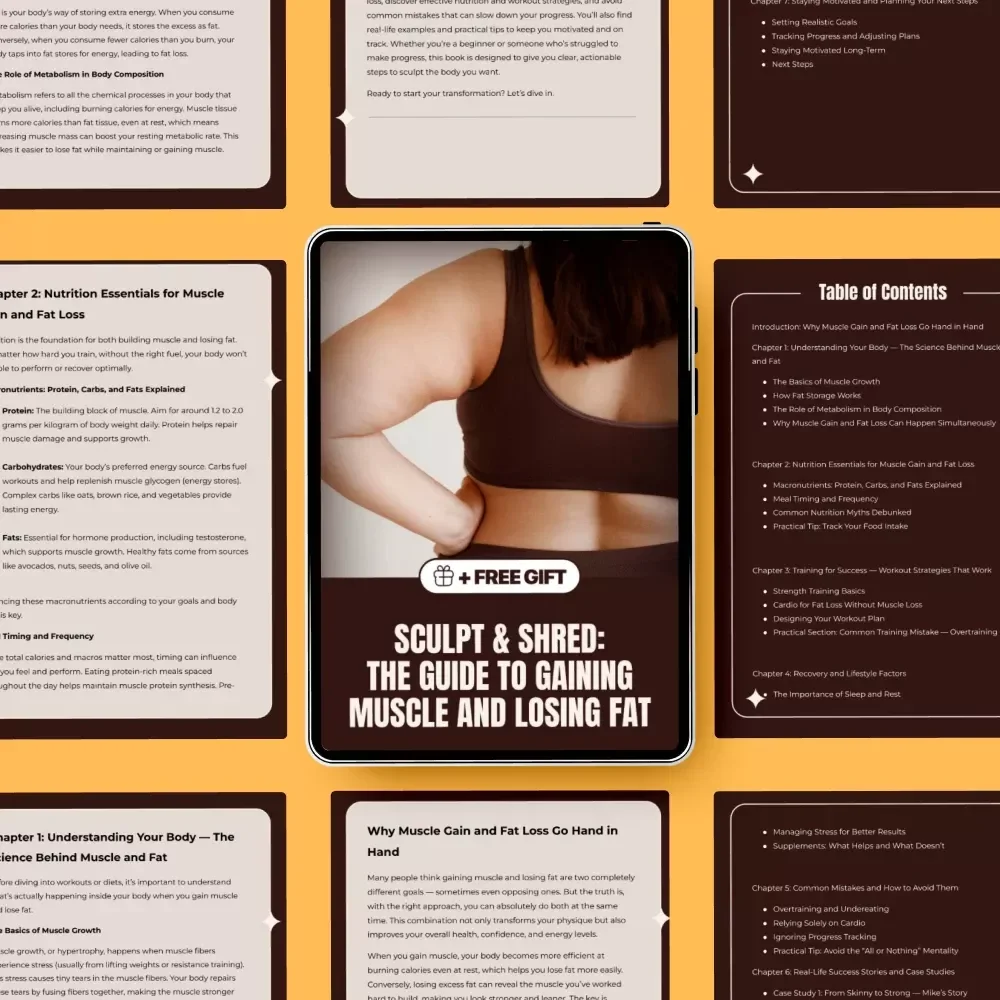 Sculpt & Shred: The Guide to Gaining Muscle and Losing Fat | Muscle Gain and Fat Loss eBook | Strength Training, Nutrition & Body Recomposition Digital Download