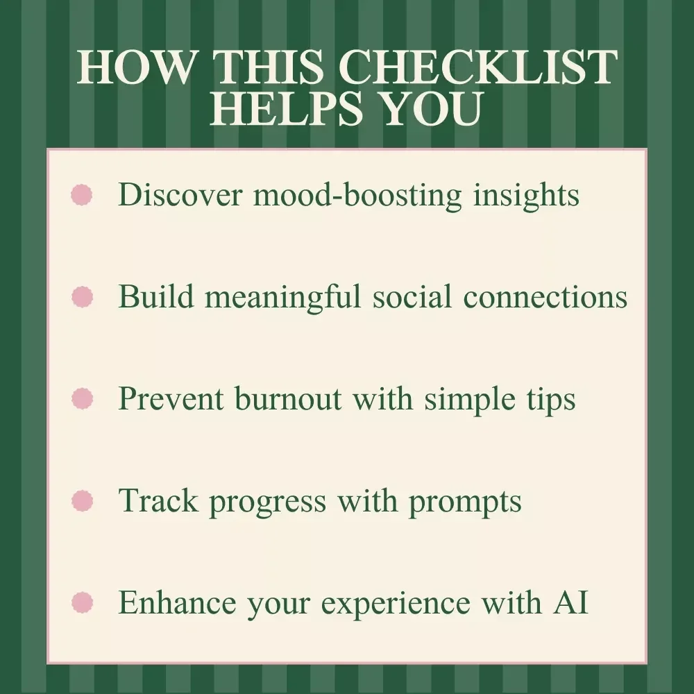 Your Feel-Good Volunteering Checklist – Mental Health Benefits of Volunteering, Self-Care Giving Guide, Confidence & Mood Boost Digital Checklist