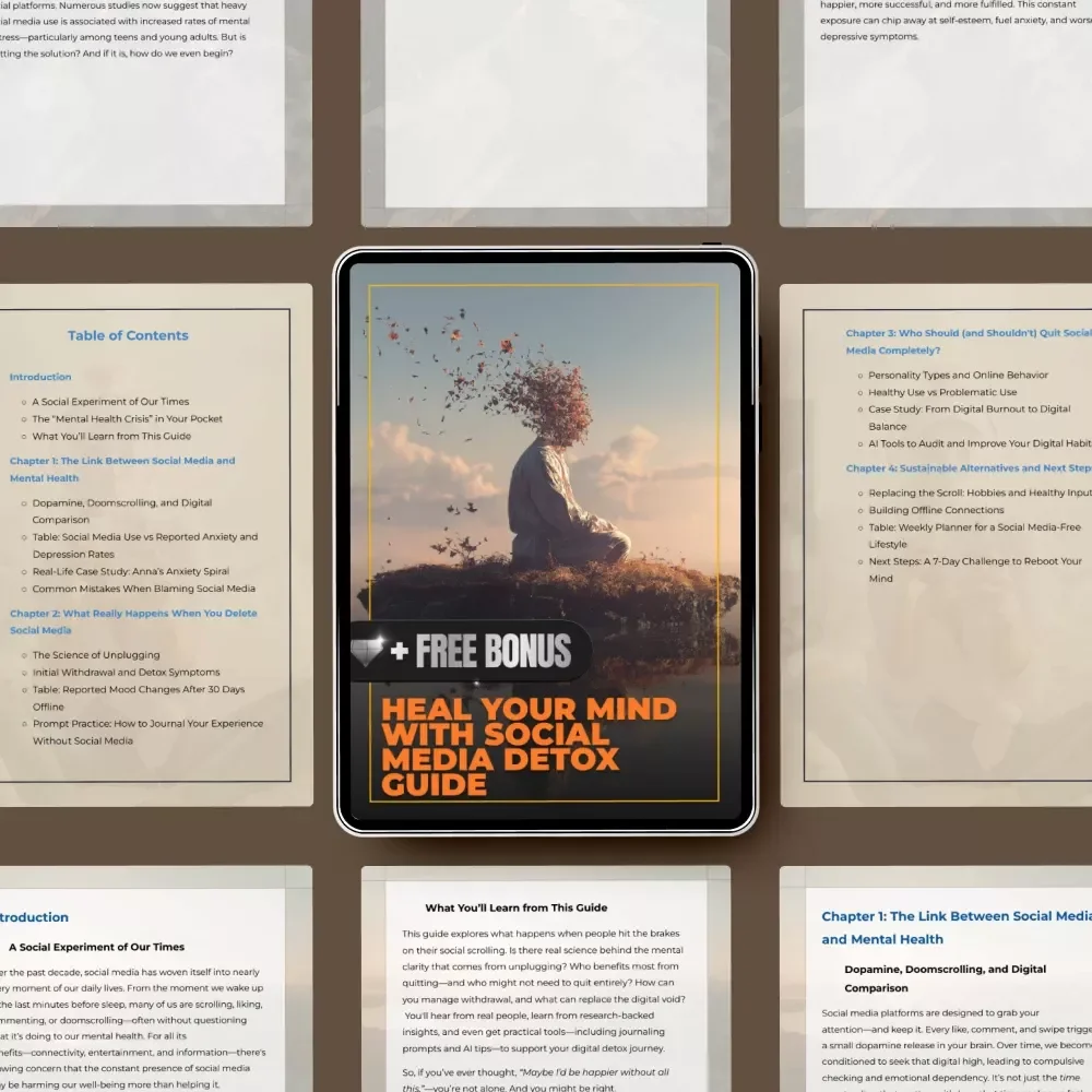 Heal Your Mind with Social Media Detox Guide – Digital Mental Health Reset, Does Deleting Social Media Improve Mental Health Workbook & Self-Care Guide
