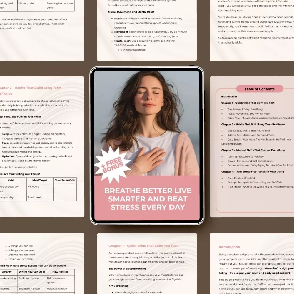 Breathe Better Live Smarter and Beat Stress Every Day – Stress Relief Guide, Breathing Techniques eBook, Mindfulness & Resilience Digital Download