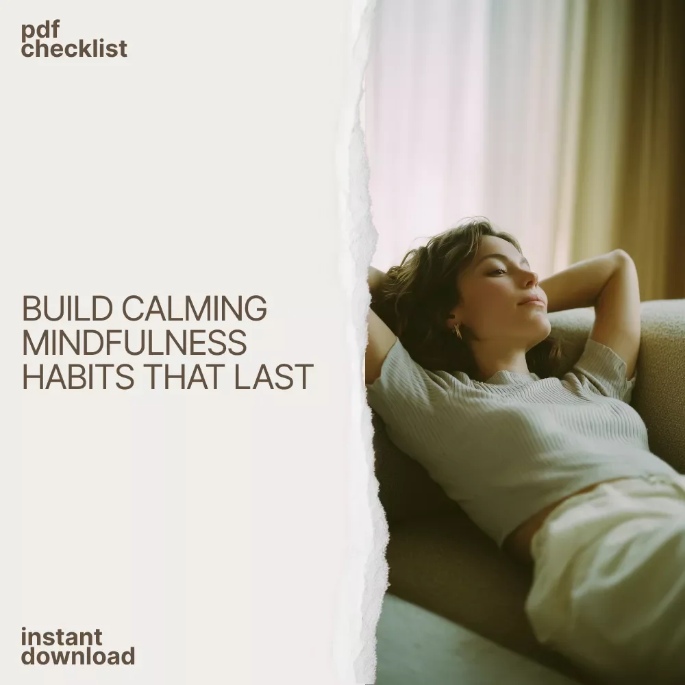 Your Calm-Down Checklist: Mindfulness Habits That Actually Stick | Simple Daily Mindfulness Based Reduction Checklist