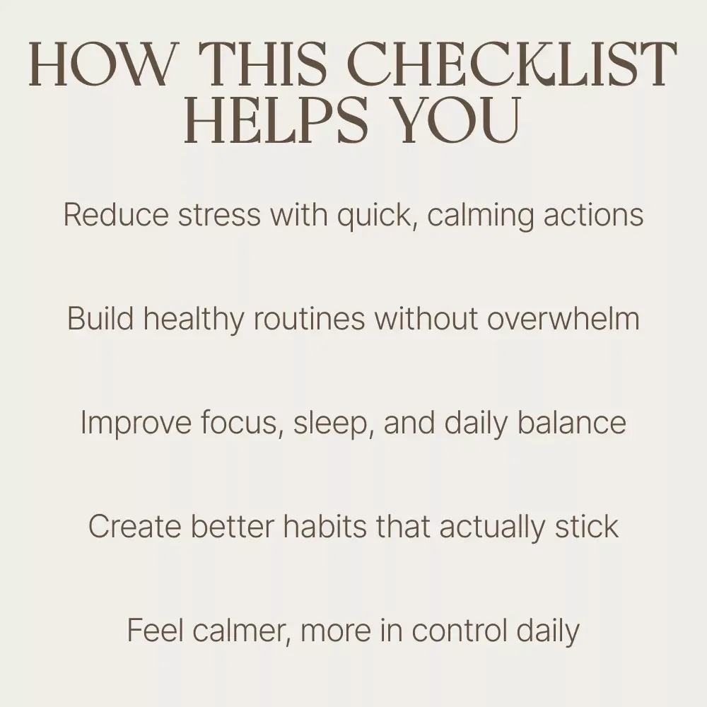 The De-Stress and Reset Student Checklist | Digital Download Student Wellness Checklist, Stress Relief Guide, Study Balance Reset Tool