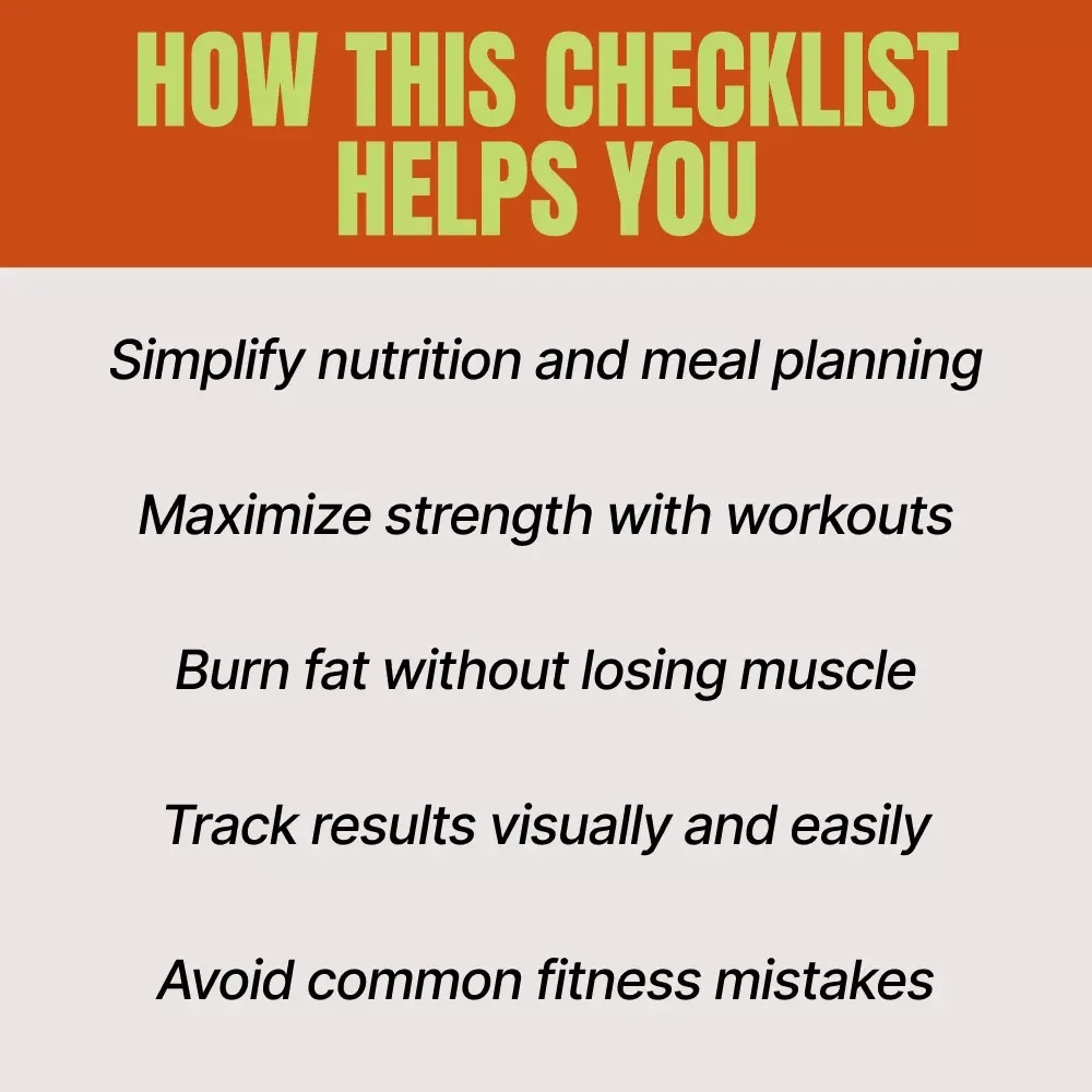 Your Muscle & Fat Loss Power Checklist | Digital Download, Fat Loss Guide, Muscle Building Planner, Fitness Meal Planning & AI Workout Tracker