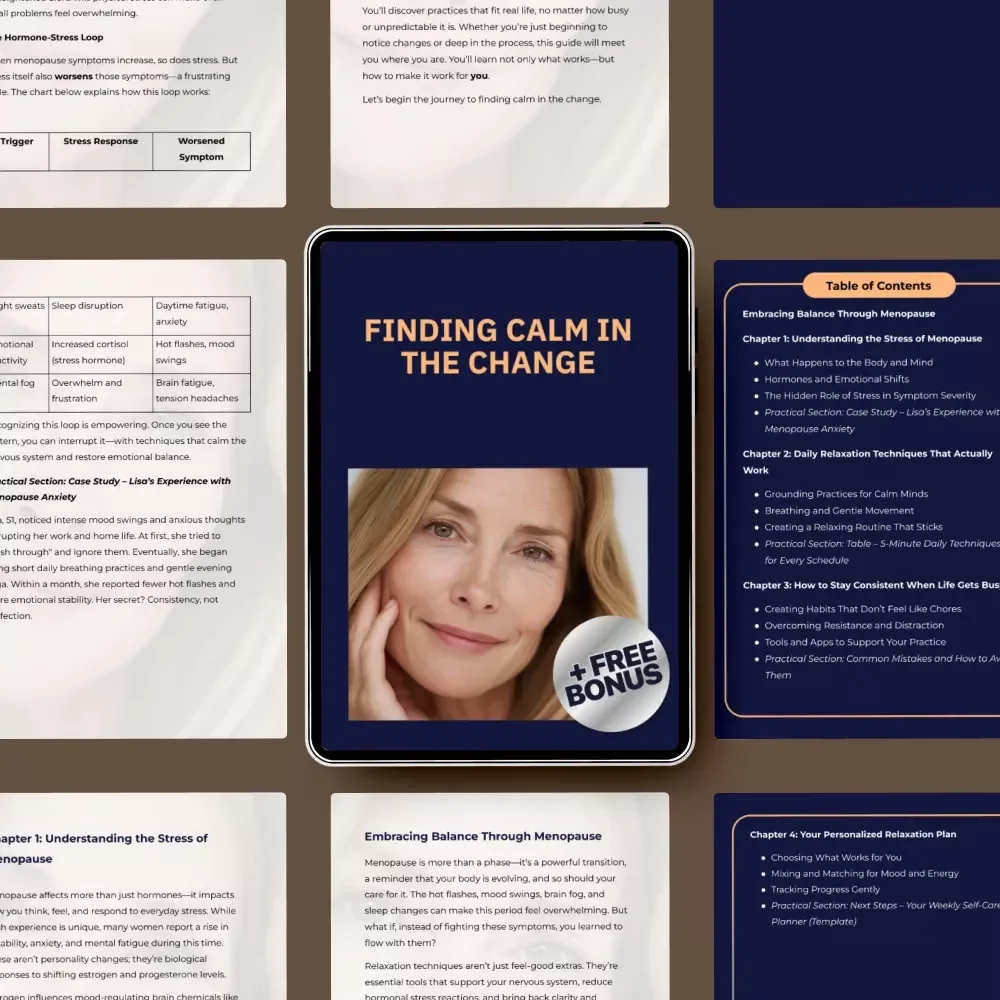 Finding Calm in the Change – Menopause Relaxation Techniques Guide for Stress Relief, Emotional Balance, Daily Calm Routines & Personalized Self-Care Planner (Digital Download)