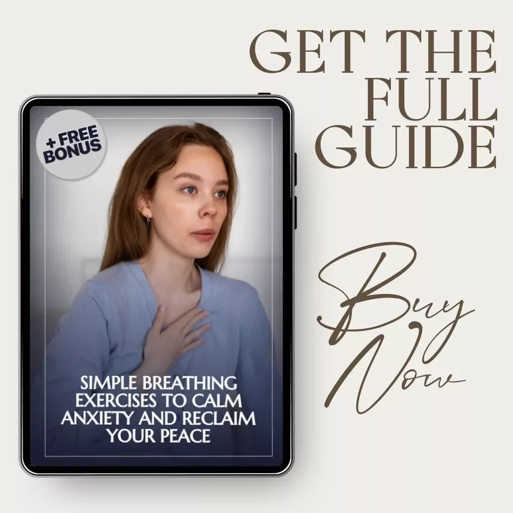 Simple Breathing Exercises to Calm Anxiety and Reclaim Your Peace | Anxiety Relief Guide, Breathing Techniques eBook, Stress & Panic Calm Checklist, Digital Download