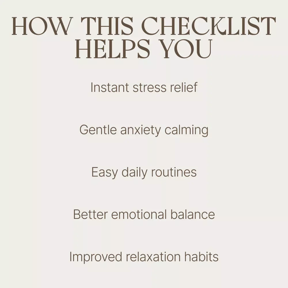 The Calm Code: 50 Tiny Steps to Relaxation & Relief – Simple Daily Checklist for Stress, Overwhelm & relaxation for anxiety