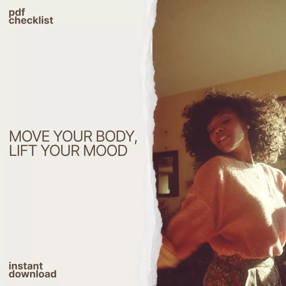 Dance Your Way to a Happier Mind Checklist | Digital Download | Mental Health & Self-Care Guide | How Dancing Improves Mental Health Through Daily Movement
