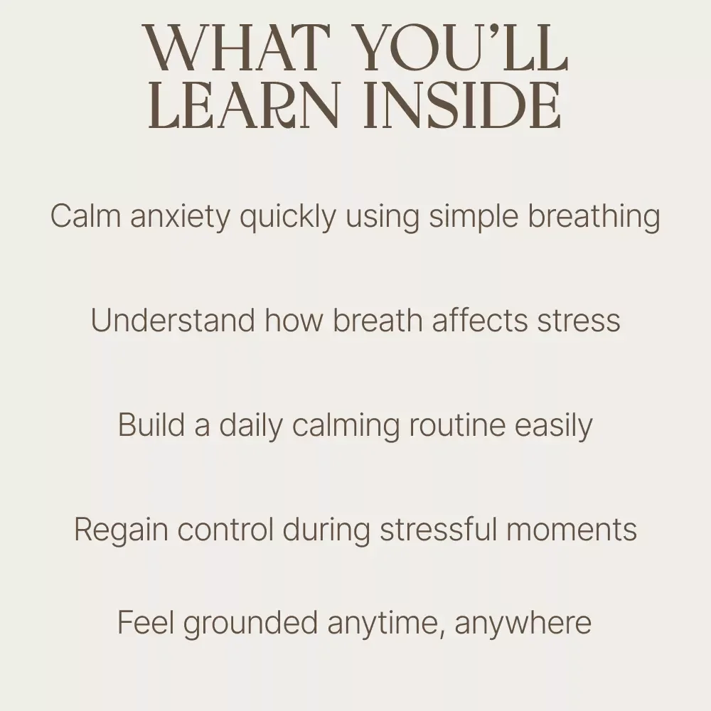 Breathe Through It: Calm Your Mind One Breath at a Time – Anxiety Relief Breathing Guide, Breathwork eBook, Nervous System Reset, Mindfulness & Stress Relief Digital Download