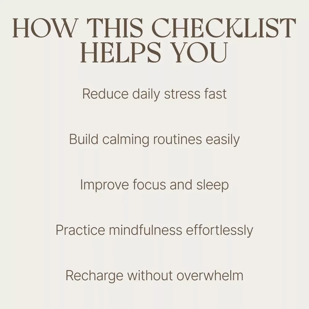 Your Calm Life Action Checklist – Daily Meditation and Relaxation Routine, Stress Relief Checklist, Mindful Living Digital Download