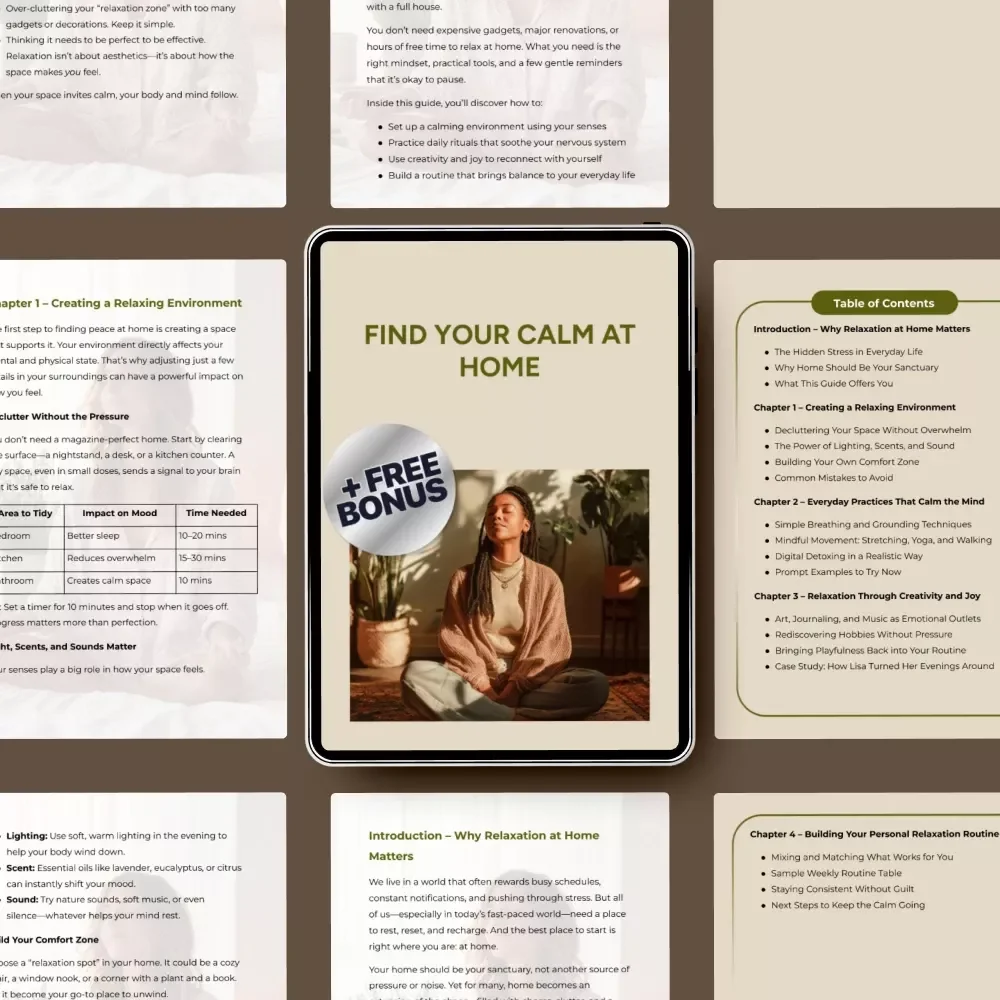 Find Your Calm at Home – A Simple, Soul-Soothing Guide to Ways to Relax at Home, Build Peaceful Routines, and Create a Stress-Free Sanctuary