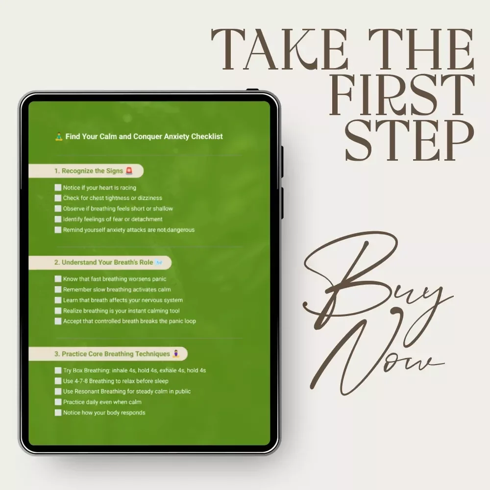 Find Your Calm and Conquer Anxiety Checklist - Breathing Exercises for Anxiety Attack Relief