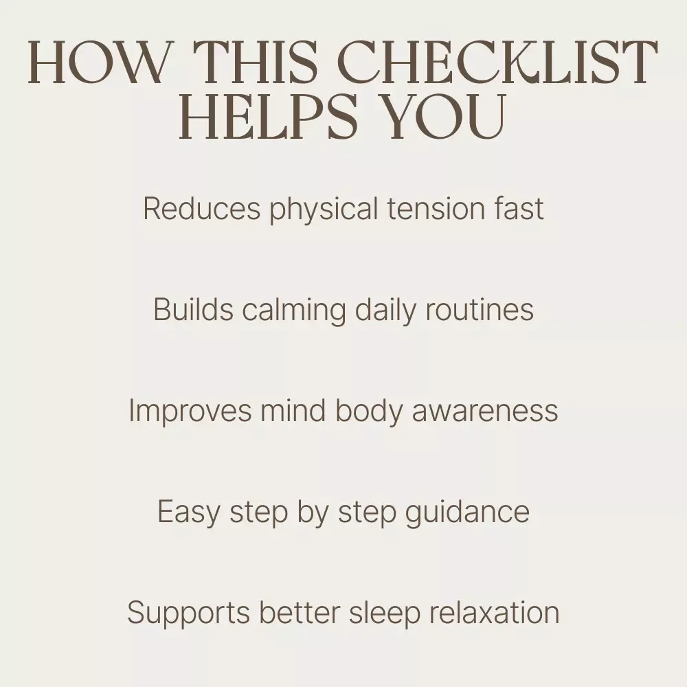 Your Progressive Muscle Relaxation Checklist for Anxiety Relief | Printable PMR Checklist, Self-Care Tool, progressive muscle relaxation for anxiety Guide