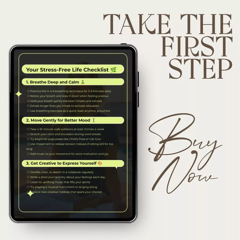 Your Stress-Free Life Checklist | Simple Stress Reduction Activities for Daily Calm, Balance, and Mental Wellness