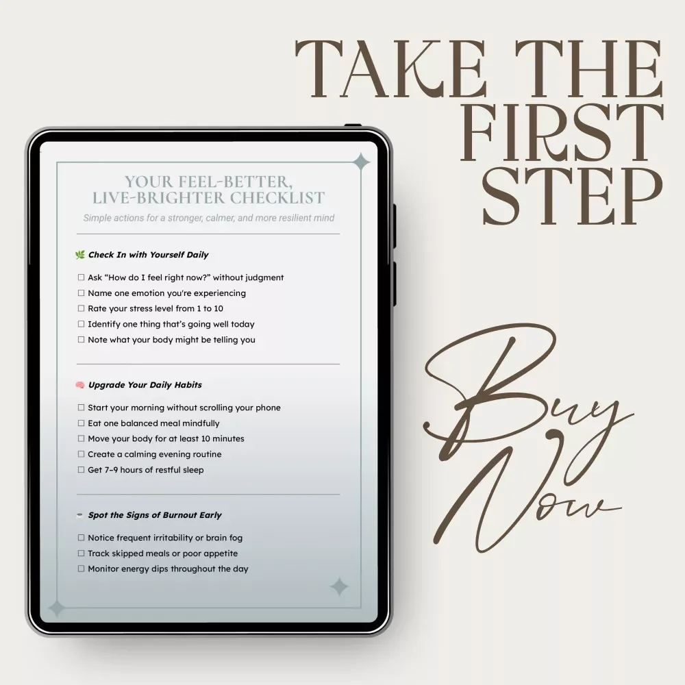 Your Feel-Better, Live-Brighter Checklist – Daily Self-Care Planner with Top Mental Health Tips
