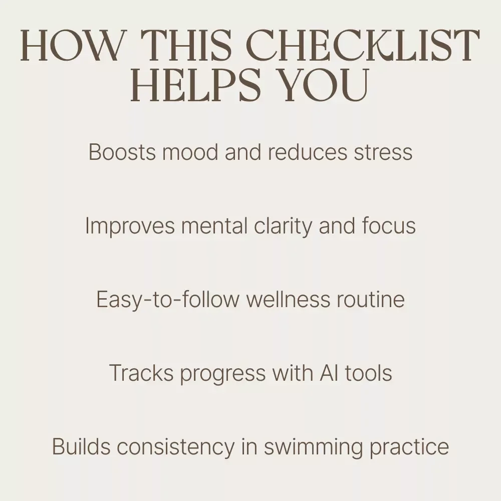 Swimming for Mental Health: Your Wellness Checklist | Boost Mood, Reduce Anxiety, and Improve Cognitive Function