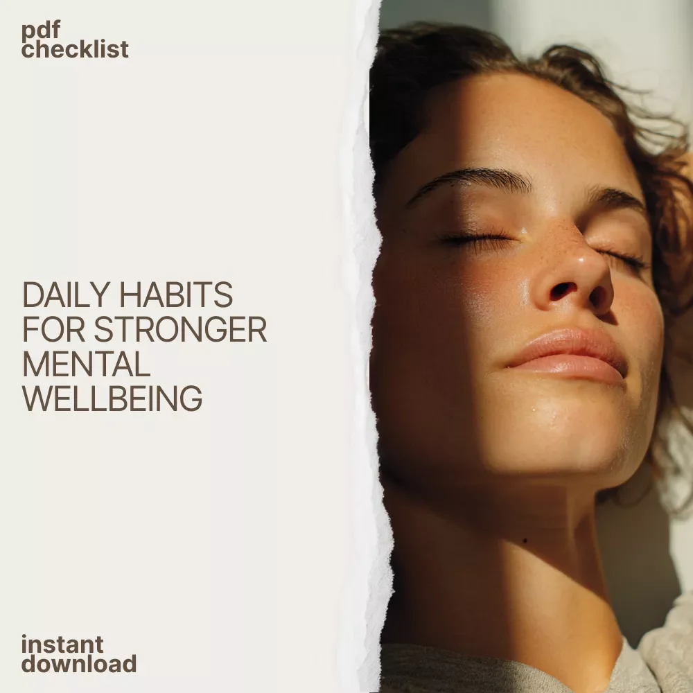 The Thriving Mindset Checklist: Daily Habits to Support Your Mental Health – Simple Self-Care Routine, Printable Wellness Planner, Top Mental Health Tips