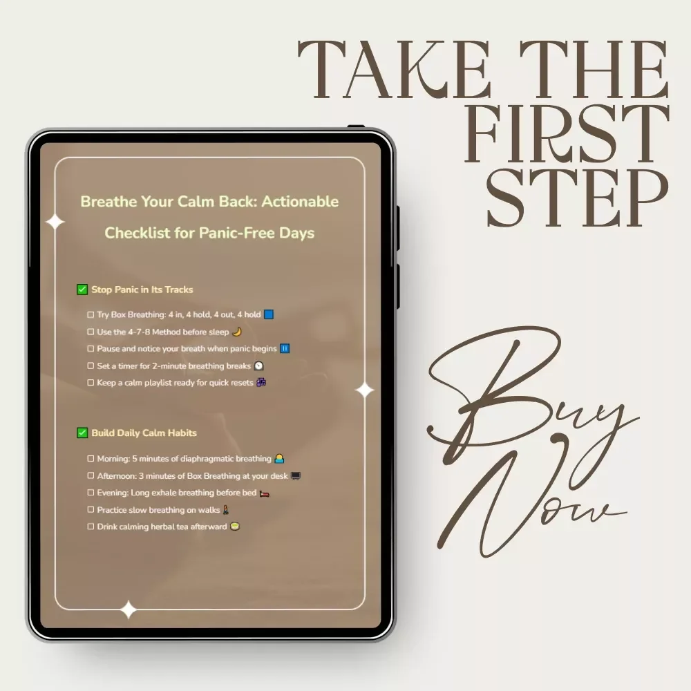 Breathe Your Calm Back: Actionable Checklist for Panic-Free Days – Breathing Exercises for Panic Attacks, Daily Calm Routine, AI-Assisted Mindfulness
