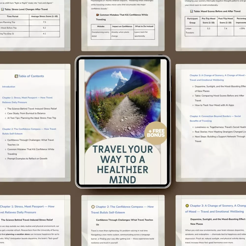 Travel Your Way to a Healthier Mind – A Practical Guide to the Mental Health Benefits of Traveling, Confidence, Stress Relief & Emotional Wellbeing