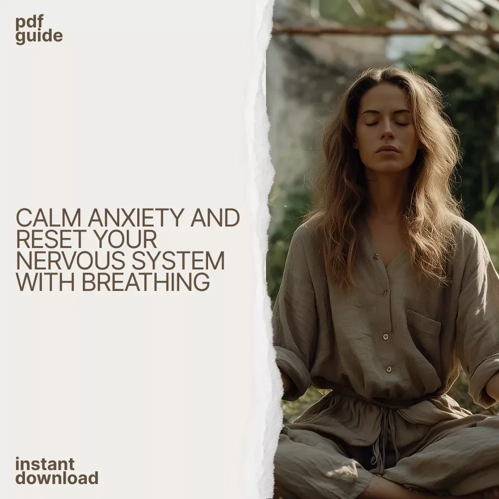 Breathe Through It: Calm Your Mind One Breath at a Time – Anxiety Relief Breathing Guide, Breathwork eBook, Nervous System Reset, Mindfulness & Stress Relief Digital Download