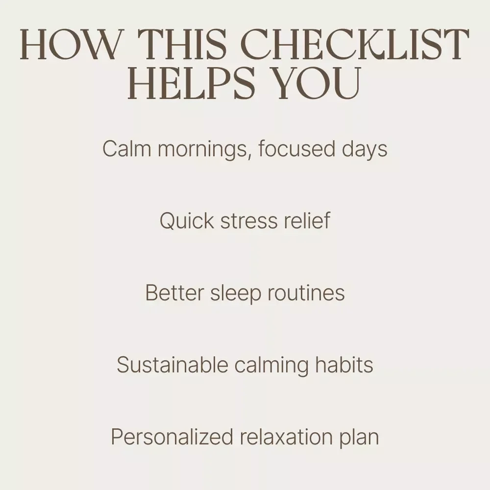 Your Complete Action Checklist to Relax and Recharge | Daily Self-Care Planner, Mindfulness Routine, Simple Relaxation Exercises Checklist
