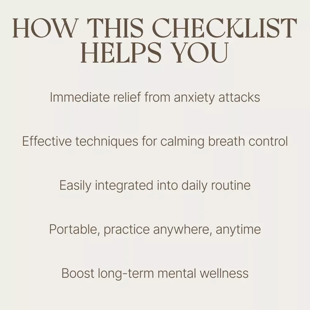 Find Your Calm and Conquer Anxiety Checklist - Breathing Exercises for Anxiety Attack Relief