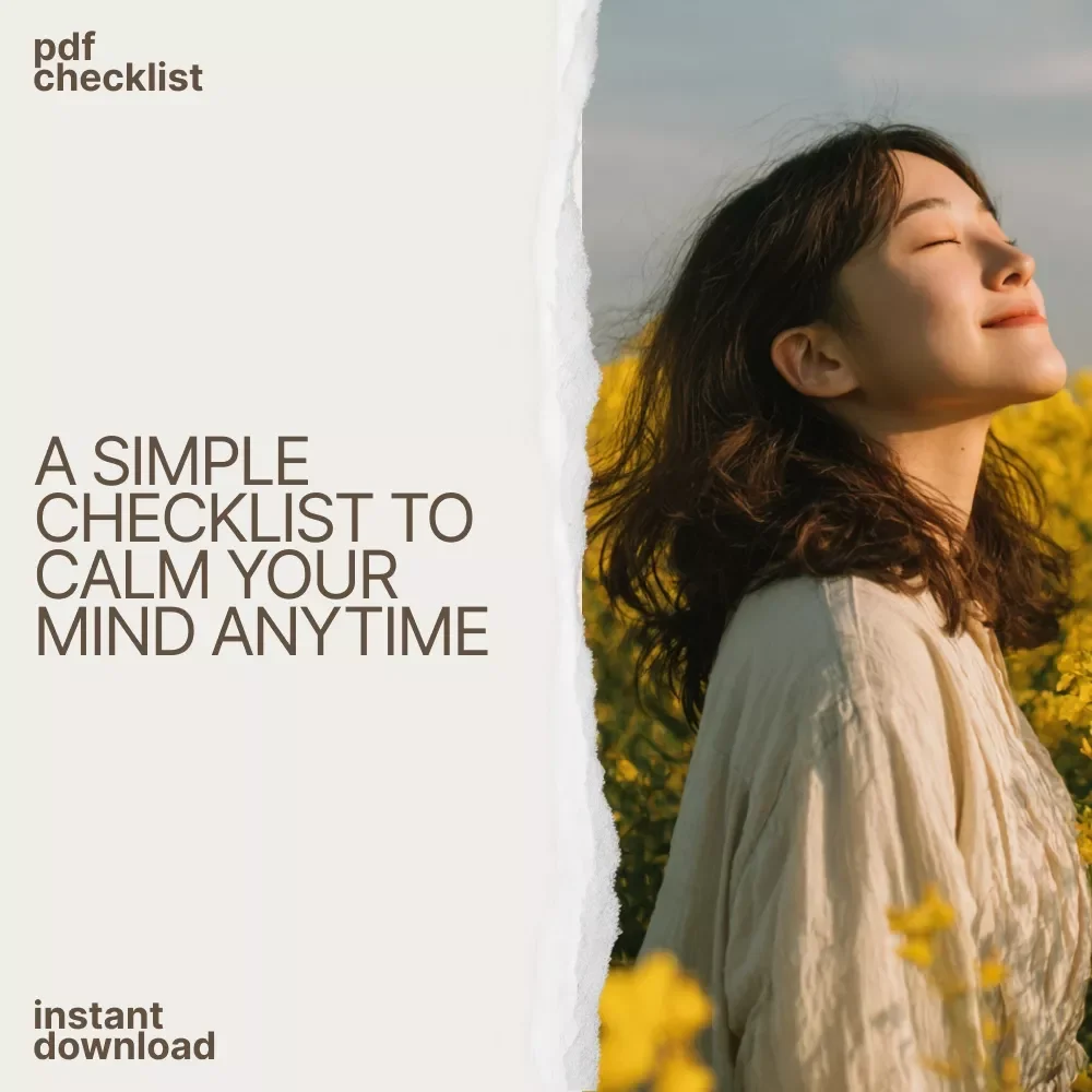 Your Ultimate Checklist to Find Peace Anytime – Printable Calm Guide, Daily Peace Checklist, Simple Calming Exercises for Stress Relief