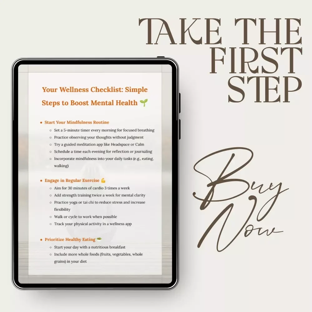 Your Wellness Checklist: Simple Steps to Boost Mental Health 🌱 - Digital Download Checklist