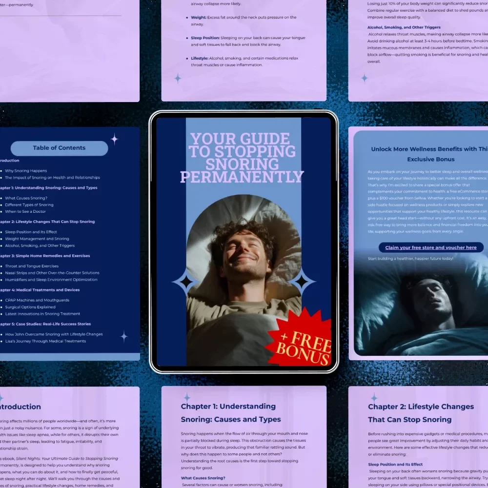 Your Guide to Stopping Snoring Permanently - The Ultimate eBook to End Snoring for Good