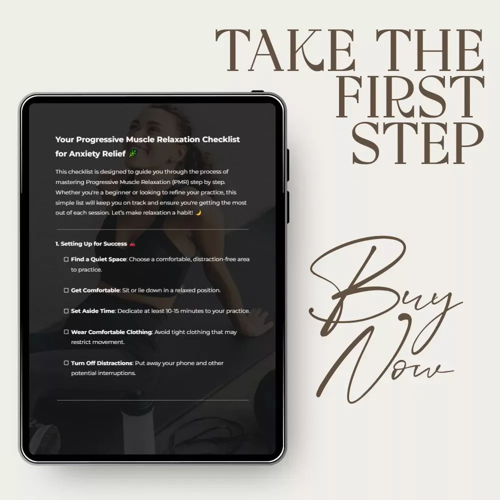 Your Progressive Muscle Relaxation Checklist for Anxiety Relief | Printable PMR Checklist, Self-Care Tool, progressive muscle relaxation for anxiety Guide