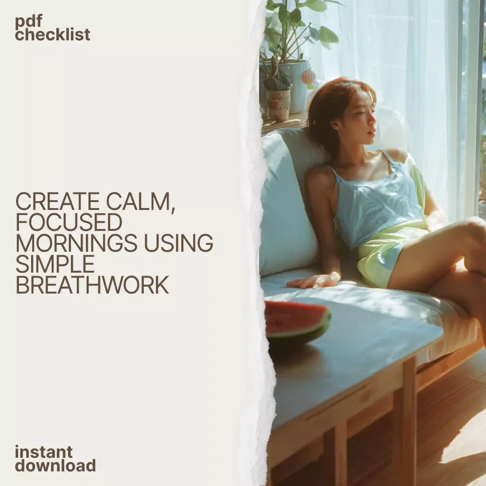 Your Morning Breathwork Power Checklist – Daily Breathwork Routine, Mindful Morning Habit, Calm Focus Energy Guide, Printable Digital Download
