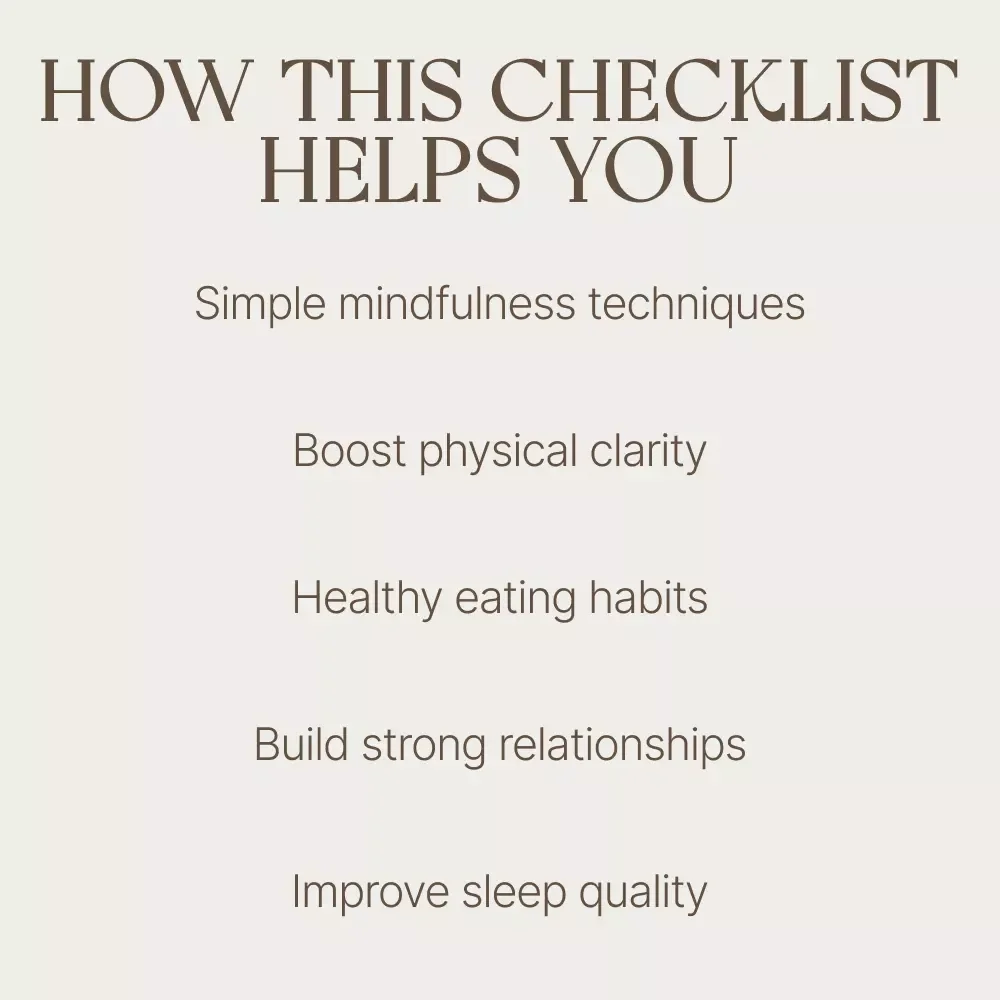 Your Wellness Checklist: Simple Steps to Boost Mental Health 🌱 - Digital Download Checklist