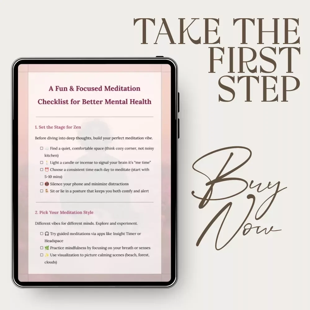 A Fun & Focused Meditation Checklist for Better Mental Health | Daily Mindfulness Routine, Stress Relief Guide, Can Meditation Improve Mental Health