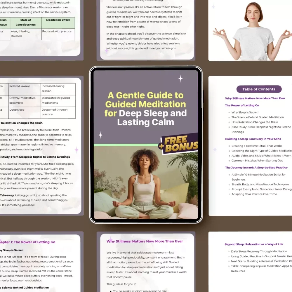 A Gentle Guide to Guided Meditation for Deep Sleep and Lasting Calm | Digital Download Sleep Meditation Guide, Relaxation eBook, Guided Meditation for Insomnia & Stress Relief