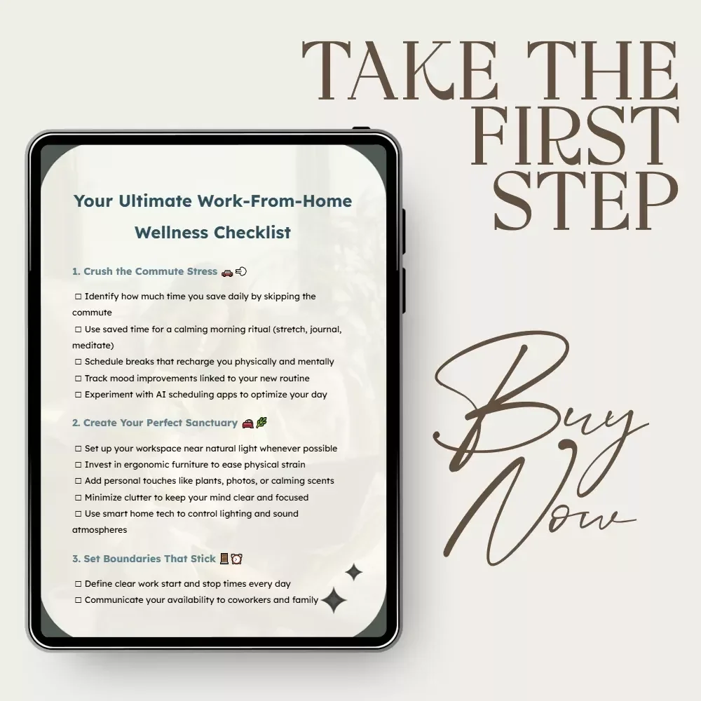 Your Ultimate Work-From-Home Wellness Checklist – Digital Checklist for Balance, Focus & Working from Home Mental Health Benefits