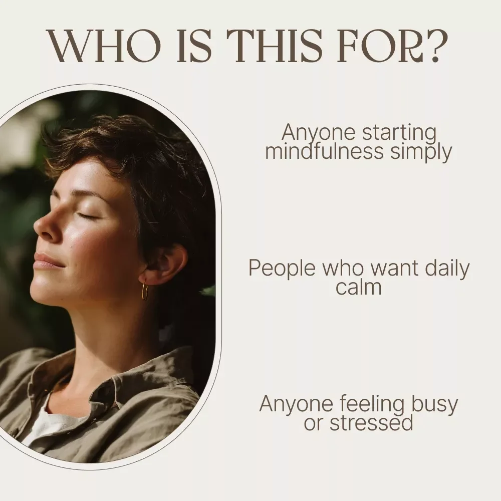 Mindfulness Made Simple – Your Action Checklist | Mindfulness Based Stress Reduction Daily Practice | Printable Stress Relief & Awareness Planner