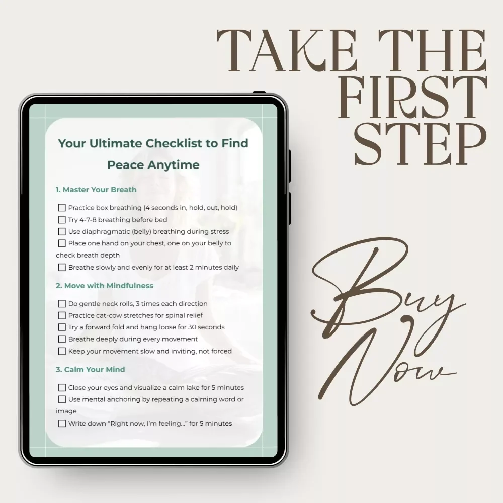 Your Ultimate Checklist to Find Peace Anytime – Printable Calm Guide, Daily Peace Checklist, Simple Calming Exercises for Stress Relief
