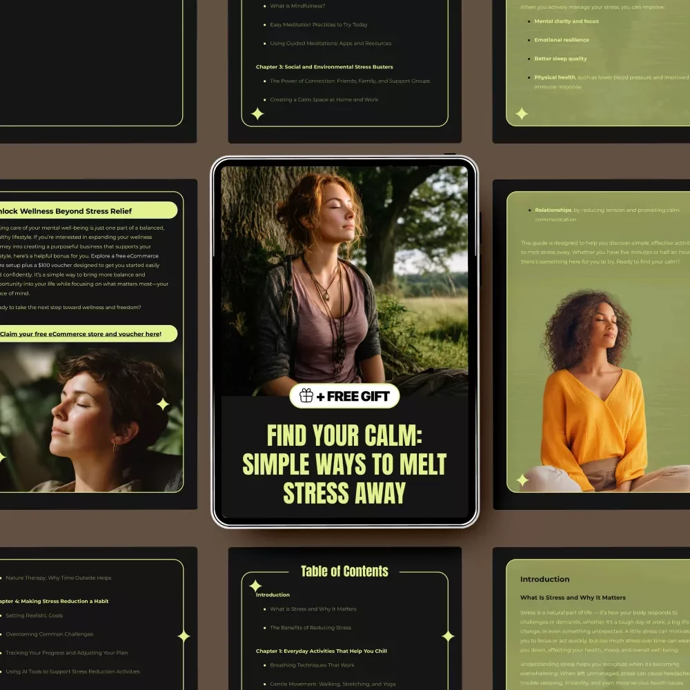 Find Your Calm: Simple Ways to Melt Stress Away | Stress Reduction Activities Guide for Daily Relaxation & Mindfulness