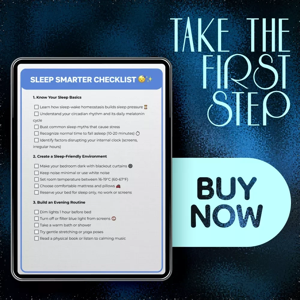 Sleep Smarter Checklist – How Do You Fall Asleep Faster Guide, Digital Download, Bedtime Routine Tips, AI-Assisted Sleep & Relaxation Techniques