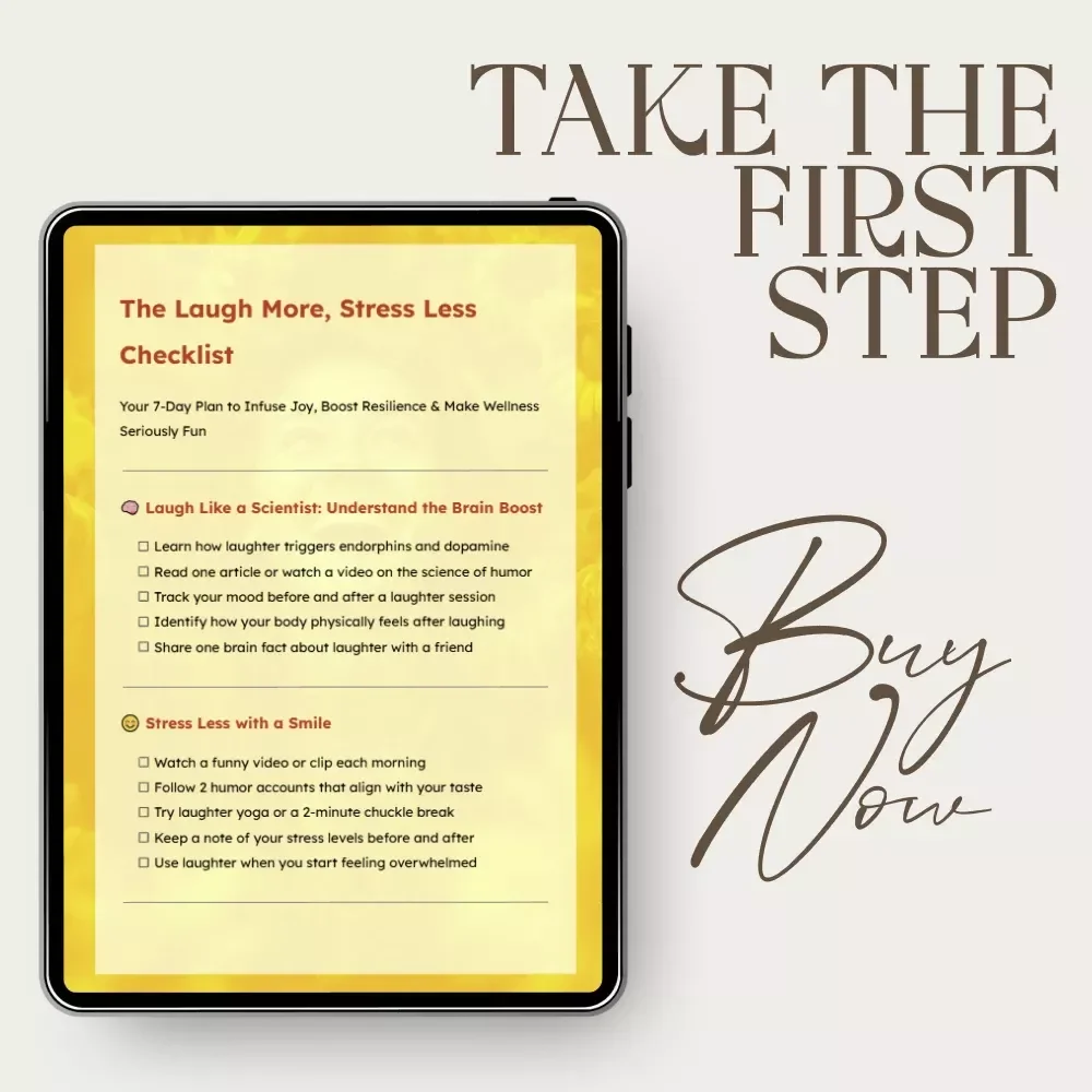 The Laugh More, Stress Less Checklist | Digital Checklist for Benefits of Laughter on Mental Health, Daily Joy & Stress Relief Guide