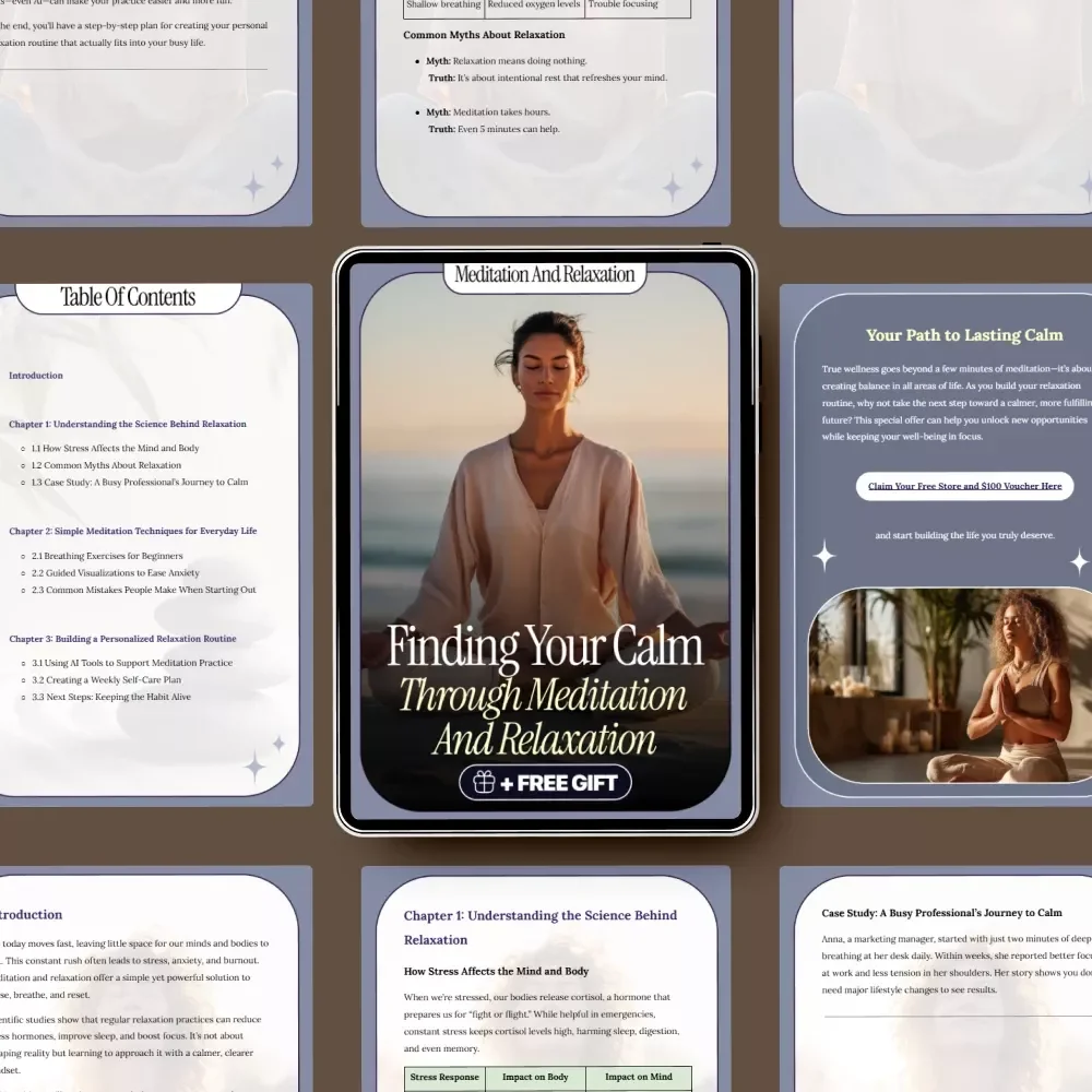 Finding Your Calm Through Meditation and Relaxation – A Practical Guide to Meditation and Relaxation for Stress Relief, Mindfulness, and Everyday Balance