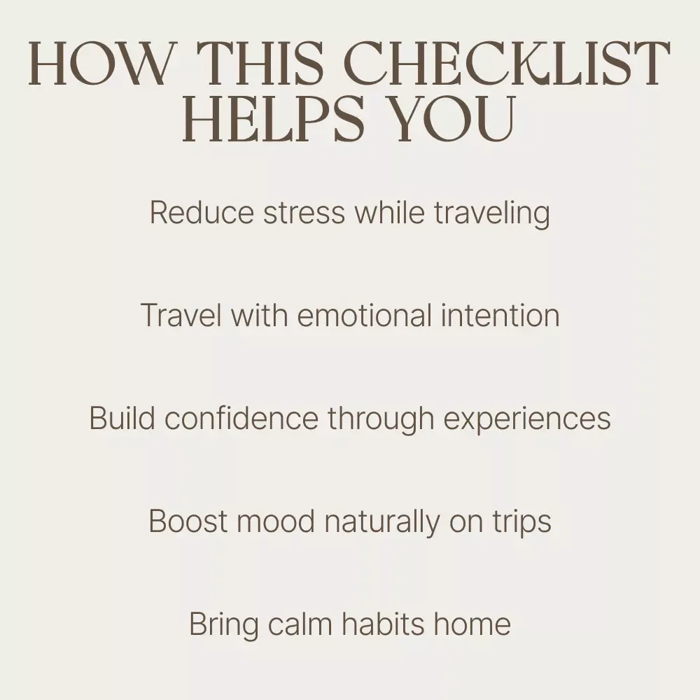 Travel Your Way to a Healthier Mind Checklist | Mental Health Benefits of Traveling | Self-Care Travel Planner | Digital Download