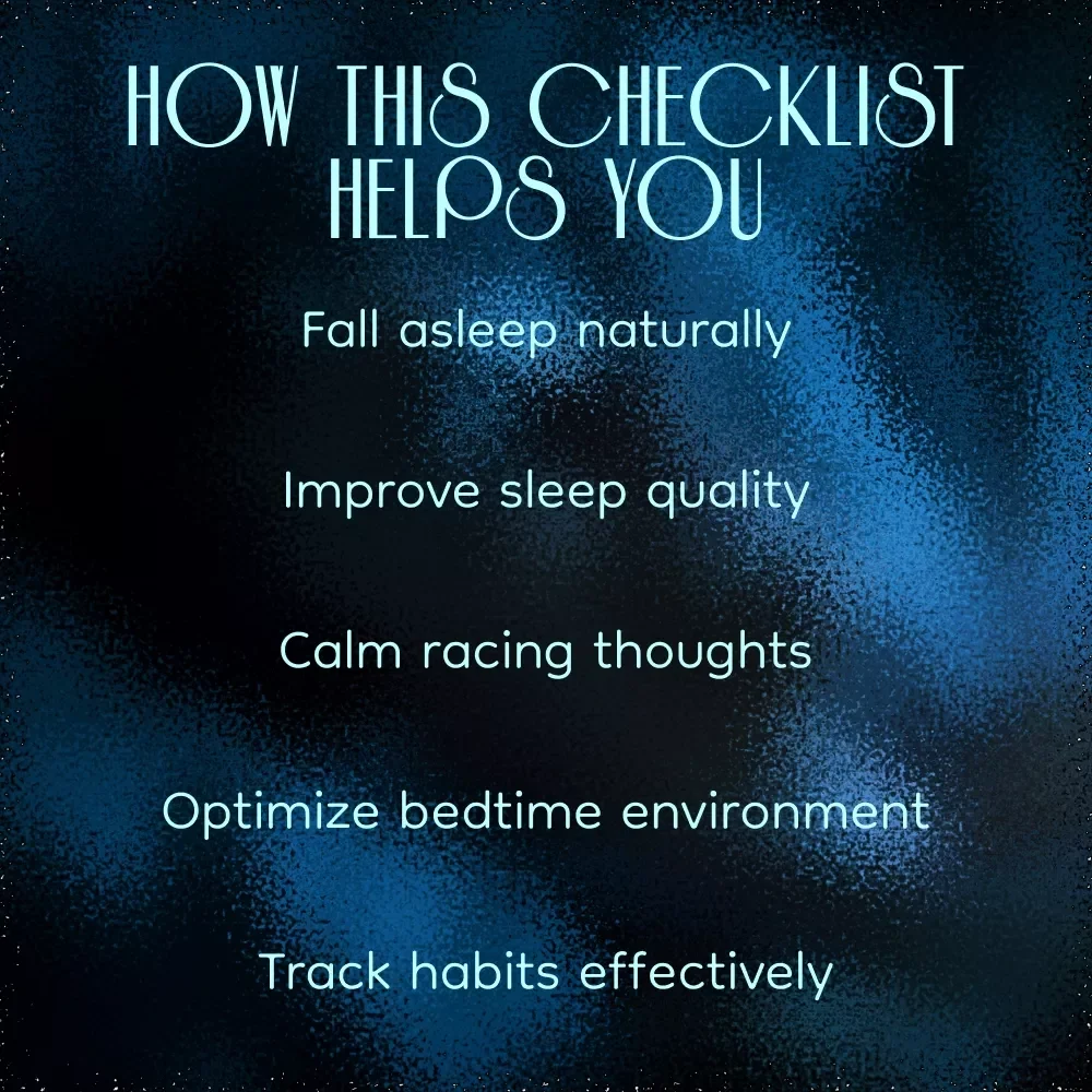 Sleep Smarter Checklist – How Do You Fall Asleep Faster Guide, Digital Download, Bedtime Routine Tips, AI-Assisted Sleep & Relaxation Techniques
