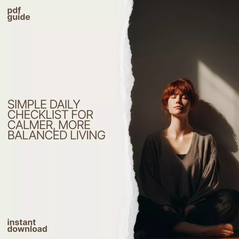 Your Calm Life Action Checklist – Daily Meditation and Relaxation Routine, Stress Relief Checklist, Mindful Living Digital Download