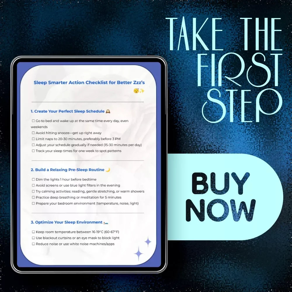 Sleep Smarter Action Checklist for Better Zzz’s – Digital Download Sleep Checklist for Improving Sleep, Sleep Hygiene, Restful Nights, AI Sleep Tools