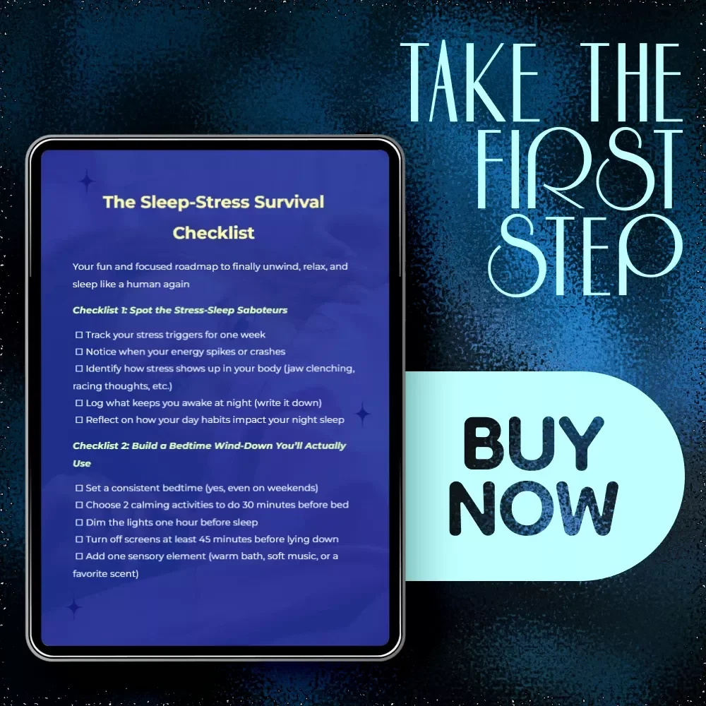 The Sleep-Stress Survival Checklist | Digital Download Checklist for How to Relax and Sleep When Stressed | Bedtime Calm & Better Sleep Guide