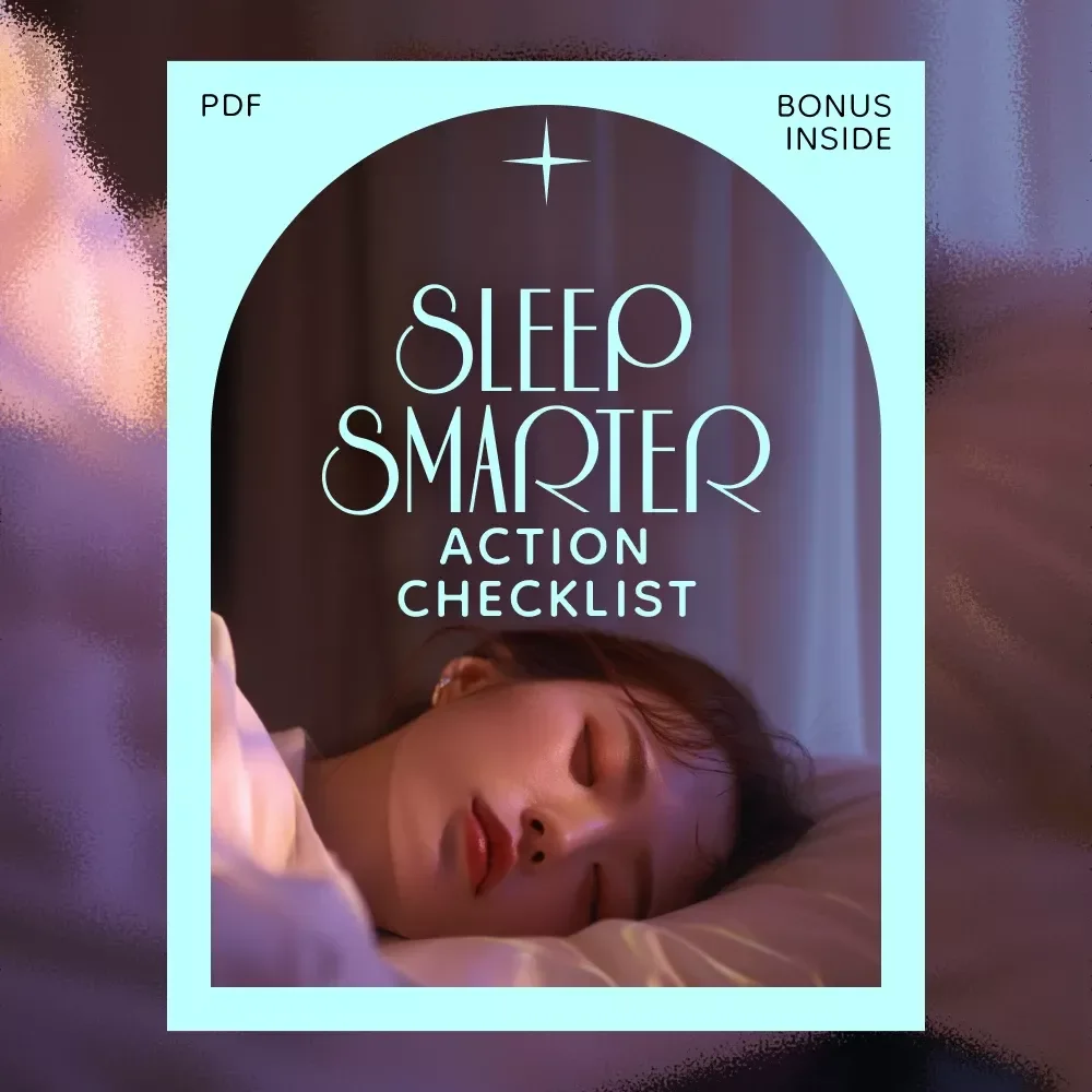 Sleep Smarter Action Checklist for Better Zzz’s – Digital Download Sleep Checklist for Improving Sleep, Sleep Hygiene, Restful Nights, AI Sleep Tools