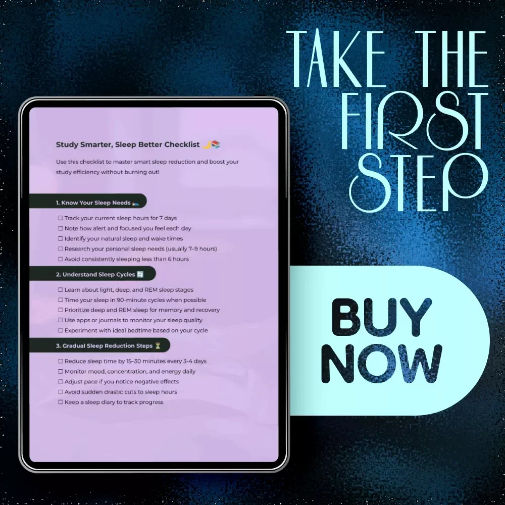 Study Smarter, Sleep Better Checklist – Reduce Sleep Hours for Maximum Study Efficiency 🌙📚