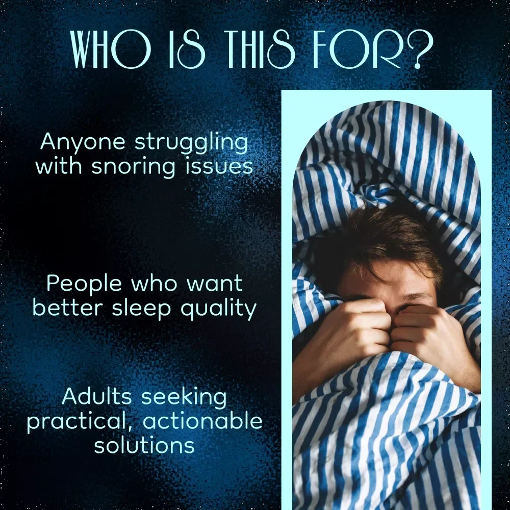 The Guide to Stop Snoring and Sleep Peacefully – Digital Download eBook, Checklist & Tips to Reduce Snoring Naturally