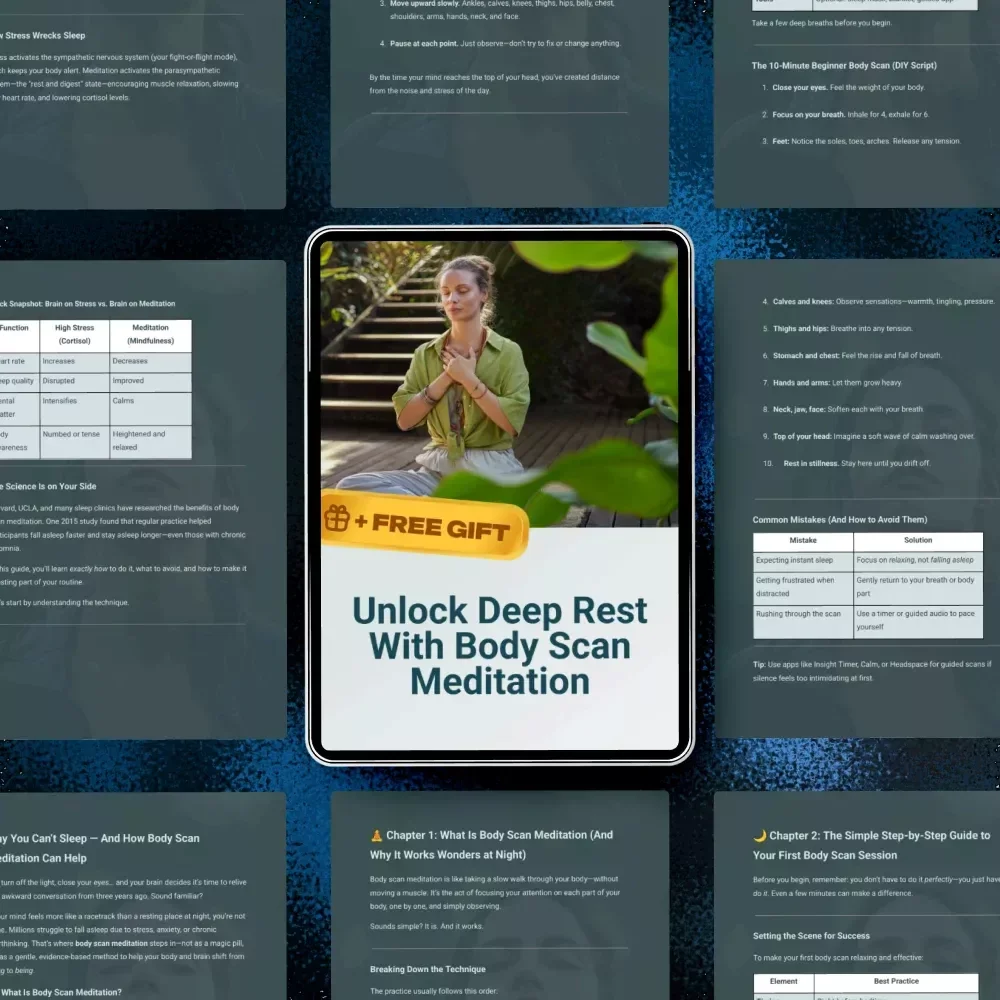 Unlock Deep Rest with Body Scan Meditation: Body Scan Meditation for Sleep Guide, Step-by-Step Sleep Improvement Digital Download