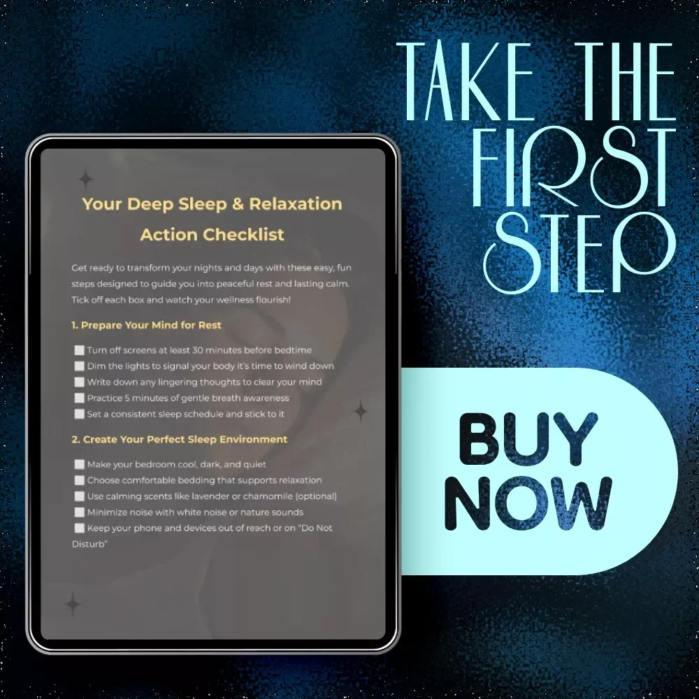Your Deep Sleep & Relaxation Action Checklist | Sleep Meditation & Guided Relaxation Digital Download for Calm Nights